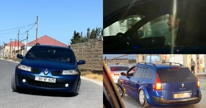 Binədə qaydaları alt üst edən sürücü: Maşını əks istiqamətə fırladıb yarışa çıxdı VİDEO