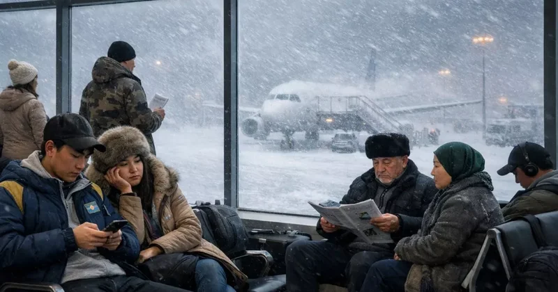 Хаос в аэропорту в Казахстане: рейсы отменены, взлетная полоса закрыта Видео