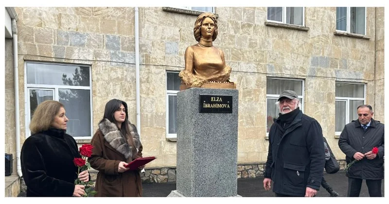 В Гусаре установлен бюст народной артистки Азербайджана и Дагестана Эльзы Ибрагимовой ФОТО