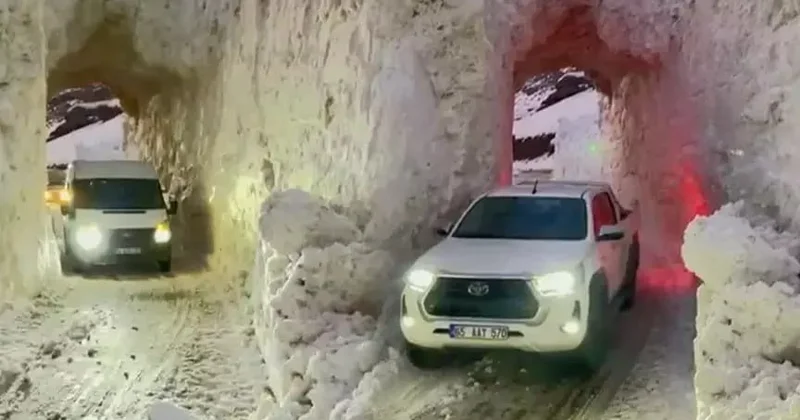 O qədər qar yağdı ki, evə getmək üçün tunel qazdılar FOTO