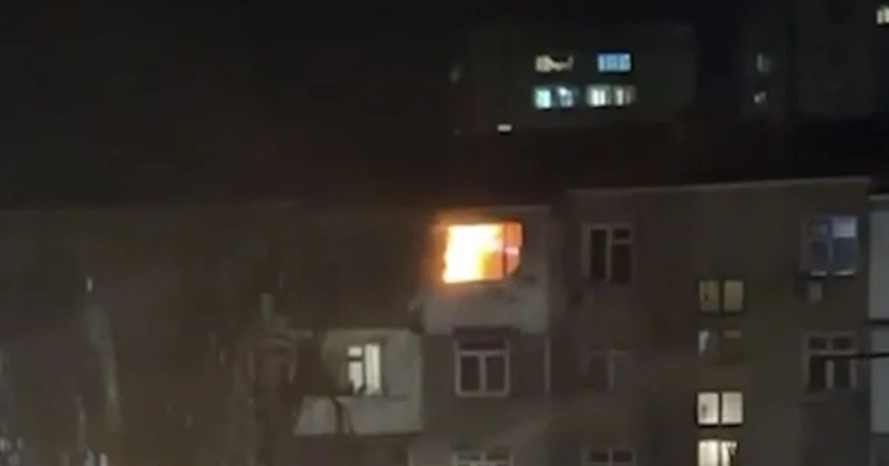 В Сумгаите загорелось здание видео