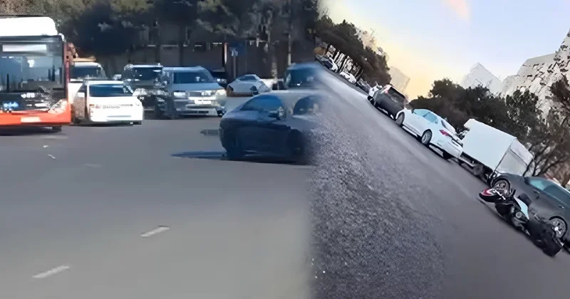 Bakıda iki yolun kəsişməsindəki təhlükə aradan qaldırıldı VİDEO