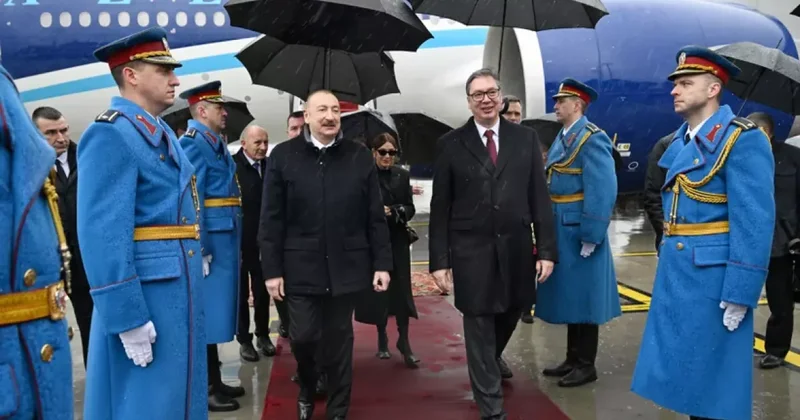 Опубликованы видеокадры визита Алиева в Сербию ВИДЕО