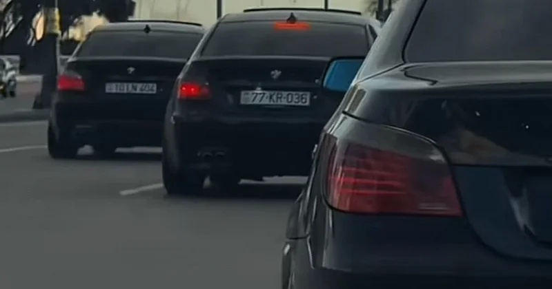 Bakı küçələrində BMW karvanı: E60 həvəskarları şəhəri fəth etdi FOTO