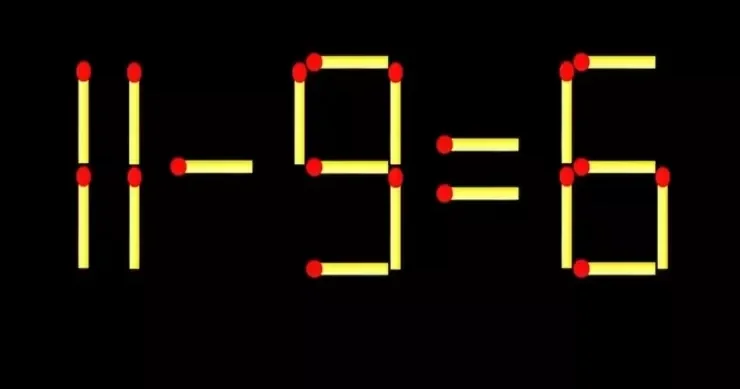Əlaçılar üçün tələ: 11 9 = 6 nı 5 saniyədə yalnız bir kibrit çöpü ilə düzəldin
