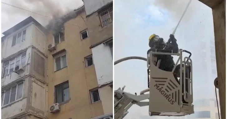 В жилом доме в Баку произошел пожар