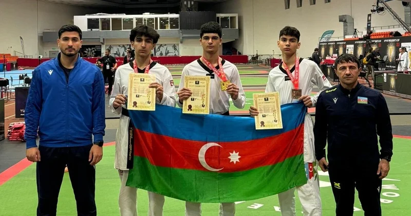 Taekvondoçularımız Prezident Kuboku 3 medal qazanıblar FOTO