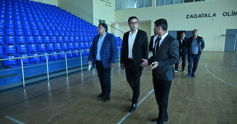 Fərid Qayıbov Zaqatala Olimpiya İdman Kompleksinə baxış keçirib FOTO