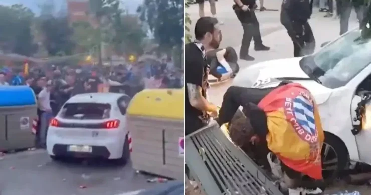 Barselona nın oyunundan əvvəl maşın azarkeşləri əzdi VİDEO