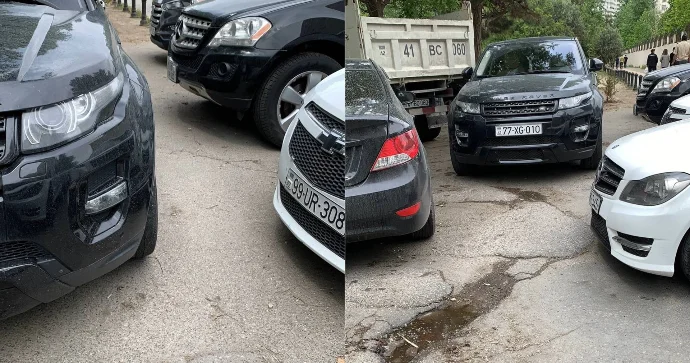 Maşınları səkini zəbt edəcək şəkildə park edən sürücülər VİDEO