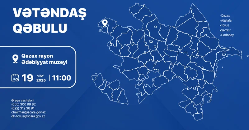 Dövlət Komitəsinin sədri Qazax rayonunda vətəndaşları qəbul edəcək