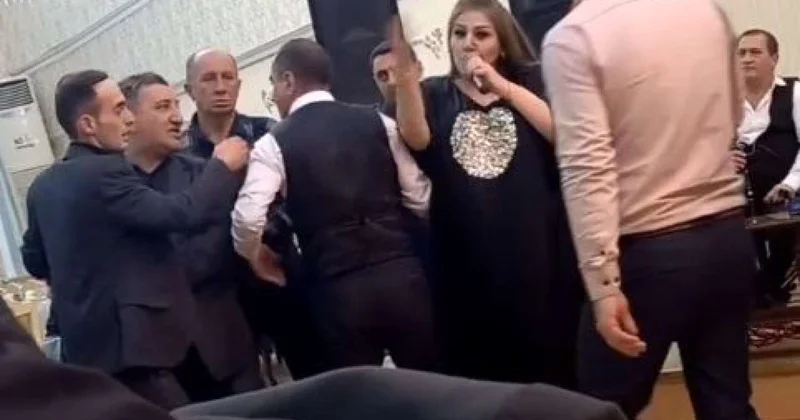 Məşhur azərbaycanlı aktrisa toyda kişilərlə dava etdi VİDEO
