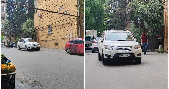 Maşını gecədən yolda park edib hərəkəti iflic vəziyyətinə salan sürücü 77 AV 302 FOTO