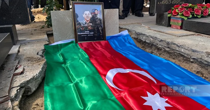 Sumqayıtda Birinci Qarabağ müharibəsinin şəhidi dəfn edildi FOTOLAR