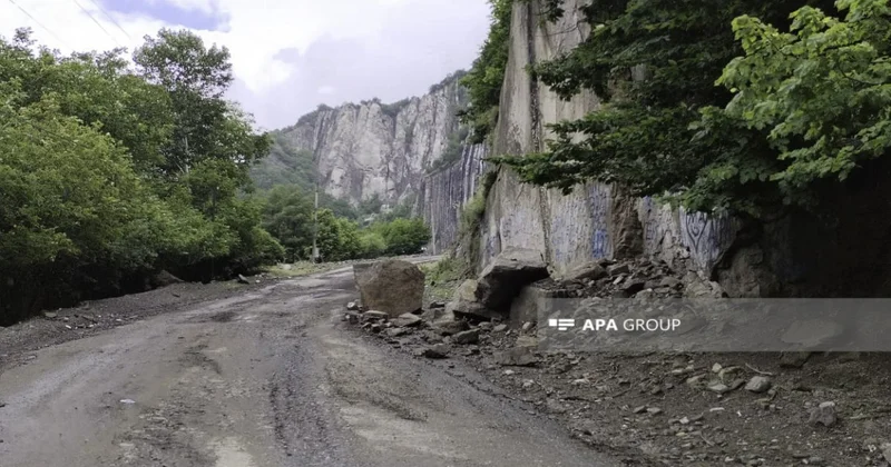 Lahıc İsmayıllı yolu sürüşmə səbəbindən yenə bağlanıb