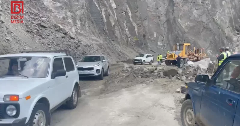 Lahıc yolunda hərəkət bərpa olundu VİDEO