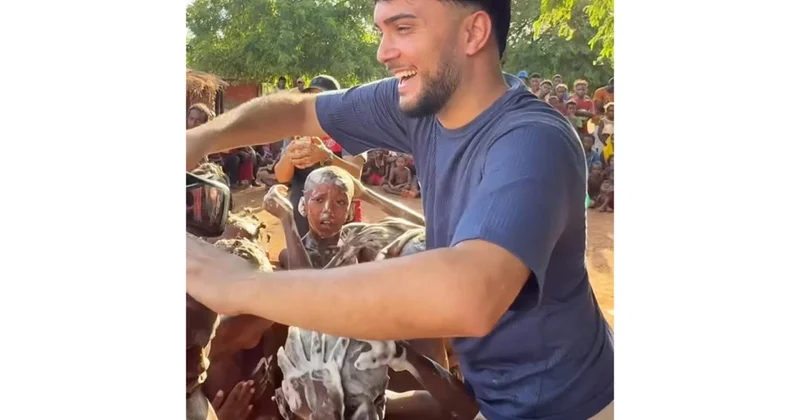Türkiyəli fenomen Afrikada uşaqları sevindirdi VİDEO