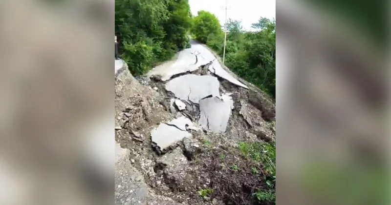 Qubada sürüşən yolda vəziyyət daha da pisləşdi Video