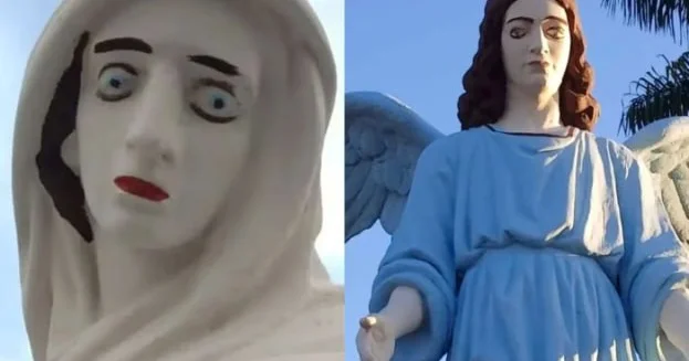 Braziliyada uğursuz bərpa işi: İsa peyğəmbərin heykəli karikaturaya çevrildi FOTO