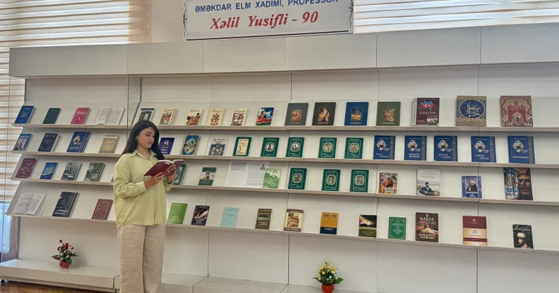 Milli Kitabxanada Əməkdar elm xadimi, professor Xəlil Yusiflinin yubileyi münasibətilə kitab sərgisi açılıb