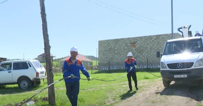 ОАО Азеришыг восстанавливает электросеть в товузских селах видео