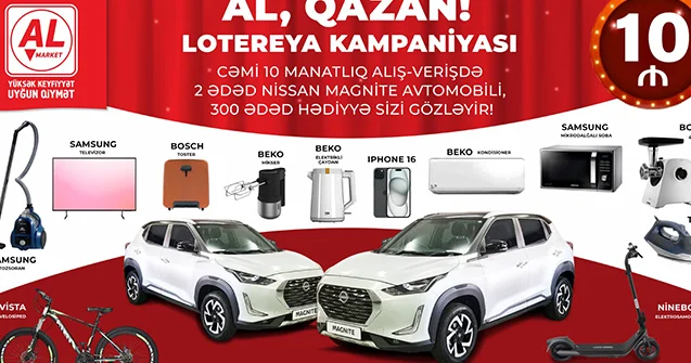 “Al Market”də “Al, qazan!” tirajlı stimullaşdırıcı lotereya başladı!
