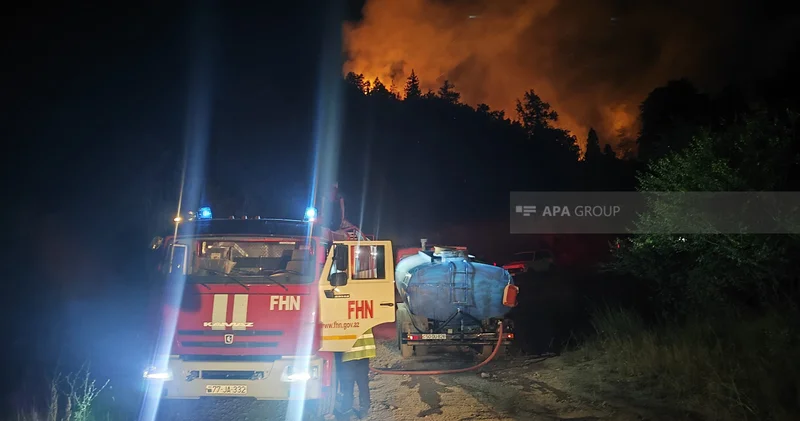 Laçında yanğın olan ərazidə partlayış baş verib FOTO VİDEO YENİLƏNİB 2