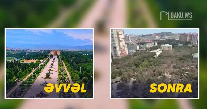 Xırdalandakı Heydər Parkında ağaclar quruyur