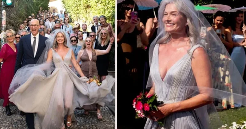 61 yaşlı supermodel evləndi, toy mərasiminə rəqs edərək gəldi (FOTO)