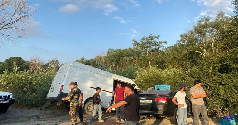 Şabranda minik və yük avtomobilləri toqquşub, yaralananlar var FOTO