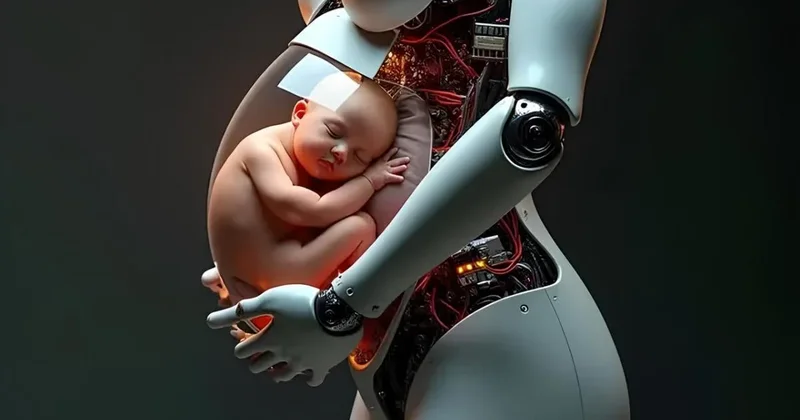 Çində qadın yerinə uşaq daşıya bilən ilk robot ixtira edilib...