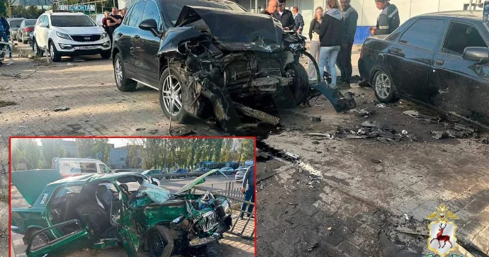 Qırmızıdan keçən “Porsche”nı və “Lada”nı vurub dayanacağa girdi; ölən var VİDEO