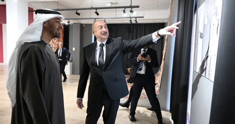 Azərbaycan Prezidenti İlham Əliyev və Birləşmiş Ərəb Əmirliklərinin Prezidenti Şeyx Məhəmməd bin Zayed Al Nəhyan Milli Xalça Muzeyinin Şuşa filialında olublar FOTO