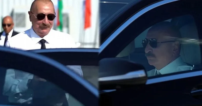 Prezident açılışdan sonra sükan arxasına keçdi Video
