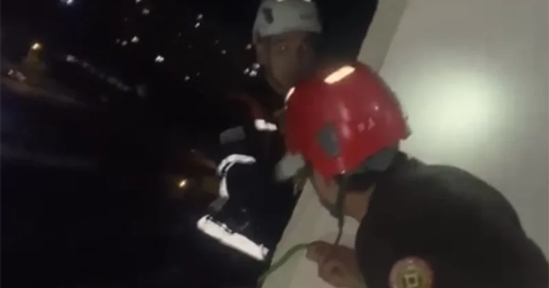 Mənzilin qapı zənginə oyanmayan uşağı Xilasedicilər eyvandan girib oyatdı Video