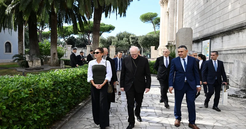 Mehriban Əliyeva Vatikanda Müqəddəs Pavel Bazilikasında həyata keçirilən bərpa işləri ilə tanış olub FOTO