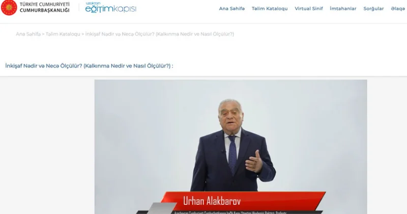 Akademik Urxan Ələkbərovun hazırladığı təlim videosu Türkiyədə yayımlanır