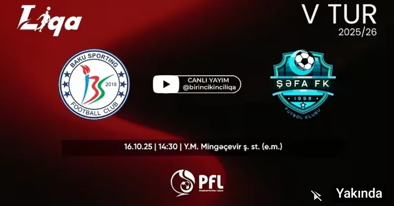 “Şəfa” “Baku Sportinq”ə qarşı: CANLI YAYIM