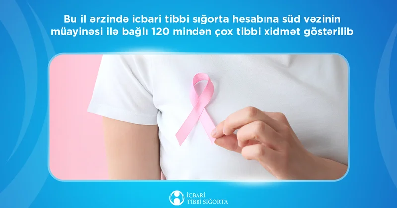 Bu il icbari tibbi sığorta hesabına süd vəzinin müayinəsi ilə bağlı 120 mindən çox tibbi xidmət göstərilib