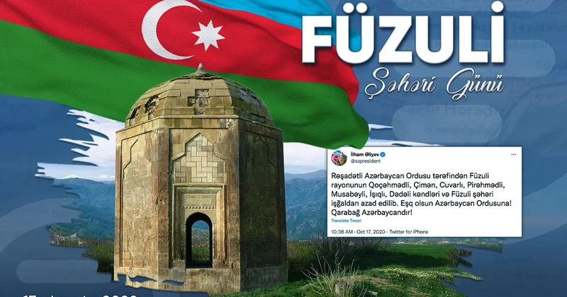 Füzuli şəhərinin işğaldan azad edilməsindən 5 il ötür