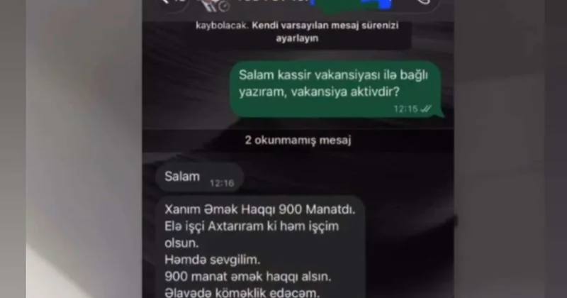 900 manatlıq iş elanında qadına əxlaqsız təklif: Həm işçi axtarıram, həm sevgili VİDEO