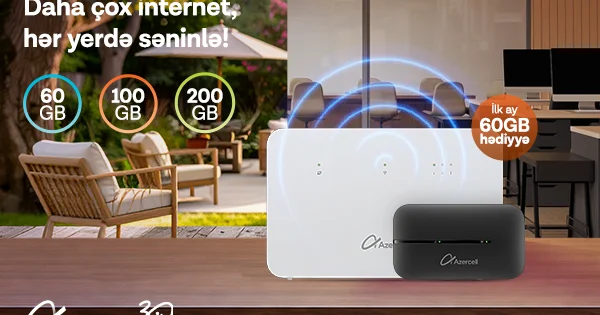 Azercell dən “MiFi” və “Wi Fi” cihazı əldə et, internetdən daha əlverişli şərtlərlə yararlan