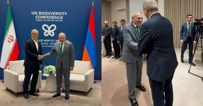 Pezeşkian Paşinyanla Azərbaycan dilində salamlaşdı