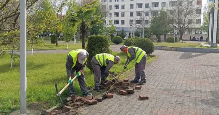 Lənkəranda parkda işlədilər fəhlələrin maaşı verilmədi Şirkət cərimələndi + FOTO