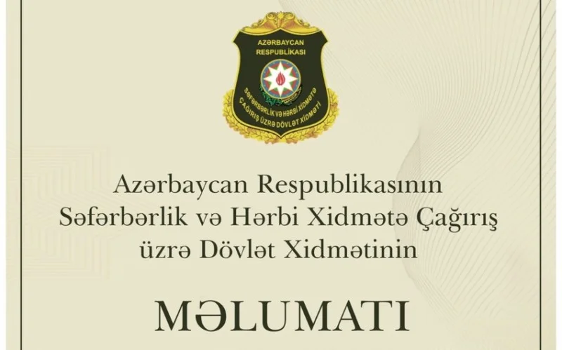 Səfərbərlik xidməti MƏLUMAT YAYDI 3 NƏFƏR...