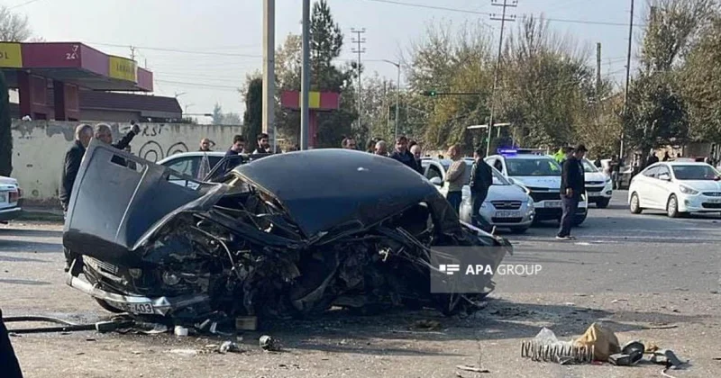 Ağcabədidə yol qəzası olub, sürücü ölüb, yaralının vəziyyəti məlum olub FOTO YENİLƏNİB 1