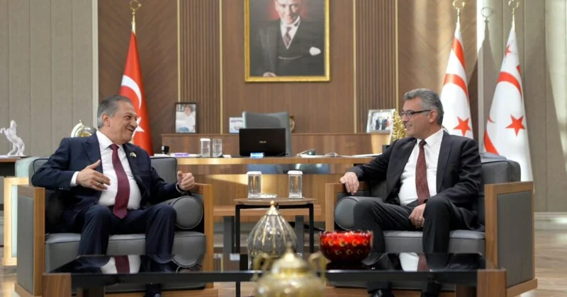 Cavanşir Feyziyev Şimali Kipr Türk Respublikasın yeni seçilmiş Prezidenti Tufan Erhürmanla görüşdü FOTO