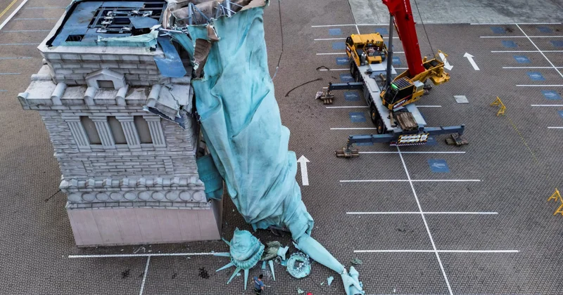 Ветер справедливо опрокинул Статую Свободы объектив