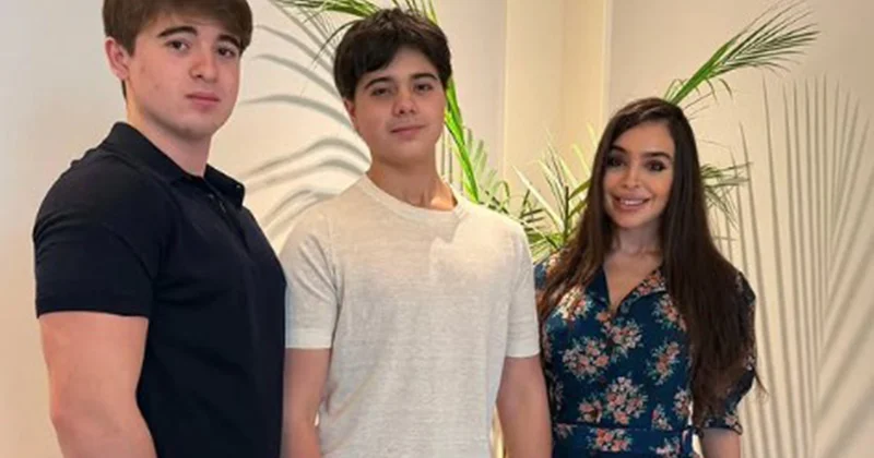 Leyla Əliyeva oğulları ilə Foto