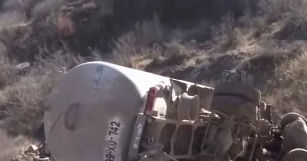 Laçın Şuşa yolunda yük maşını aşdı